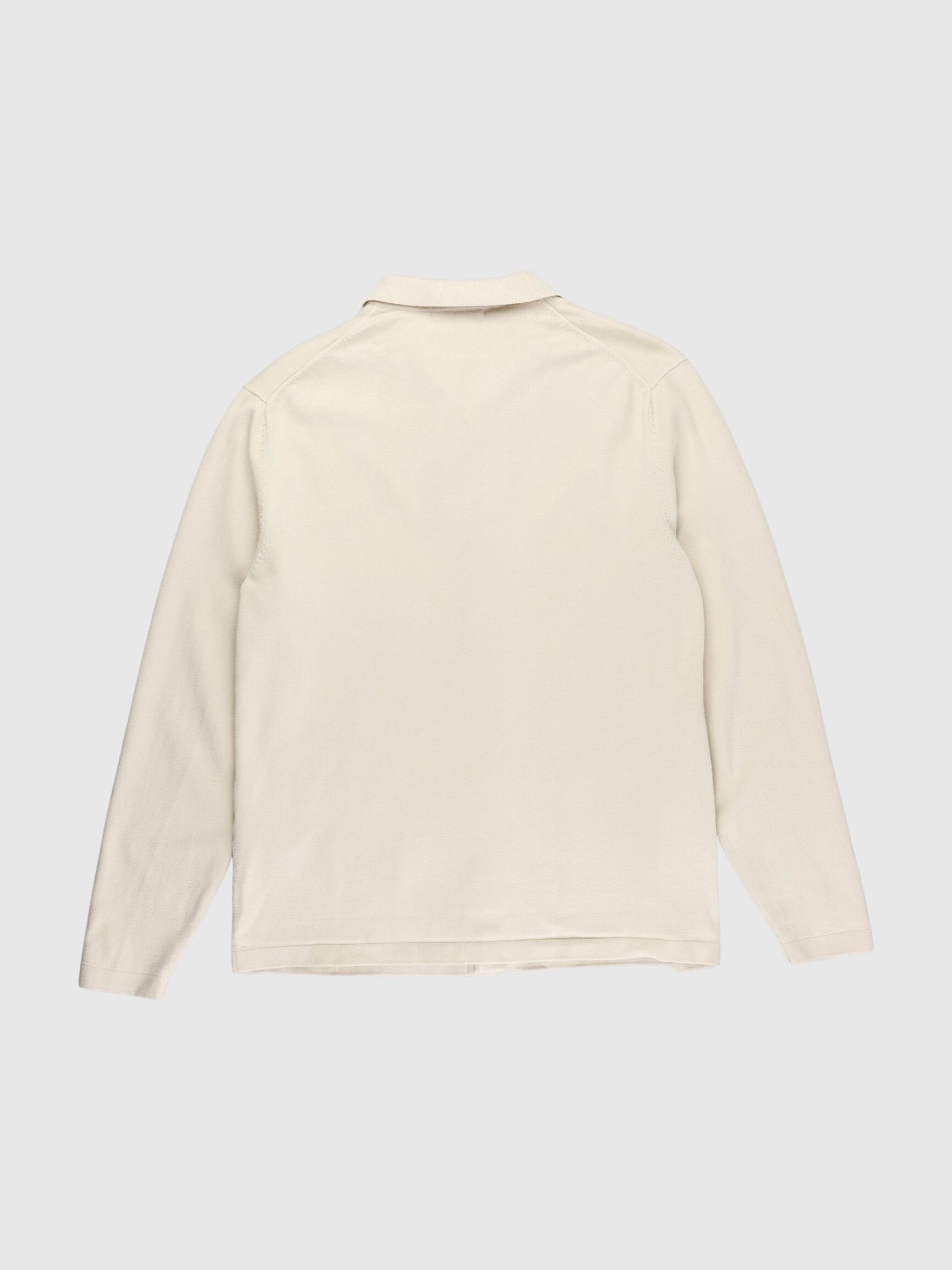 KNITTED POLO CARDIGAN, Fog, highres