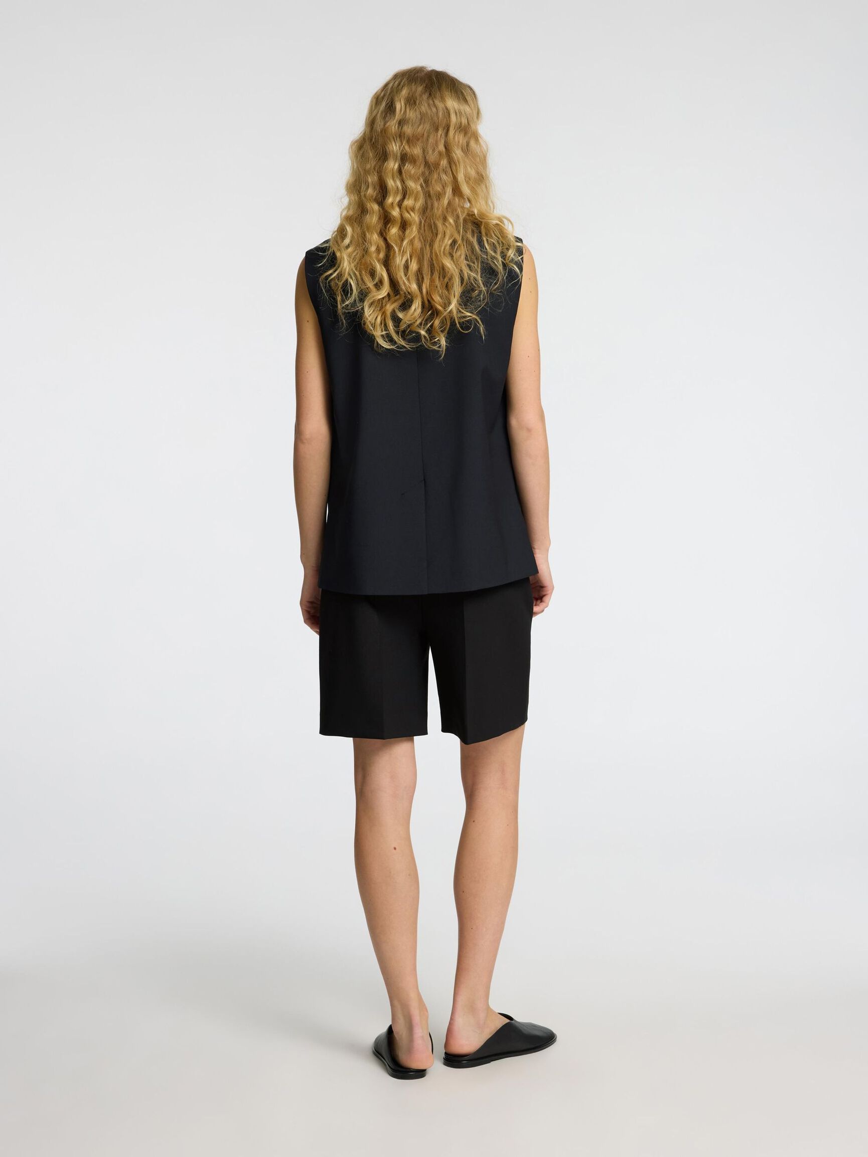 TAILORED  HIGH WAISTED SHORTS, Black, highres