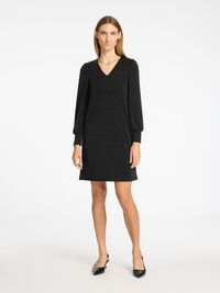 GLITTERY MINI DRESS, Black, highres