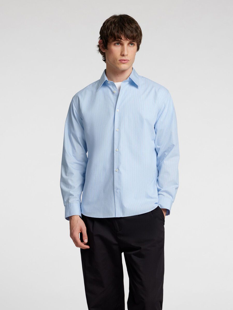 Selected RELAXED FIT OVERHEMD MET LANGE MOUWEN, Cashmere Blue, highres - 16096899_CashmereBlue_1165865_003.jpg