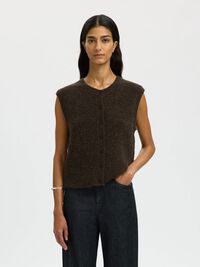 WOOL BLEND  KNITTED VEST, Delicioso, highres