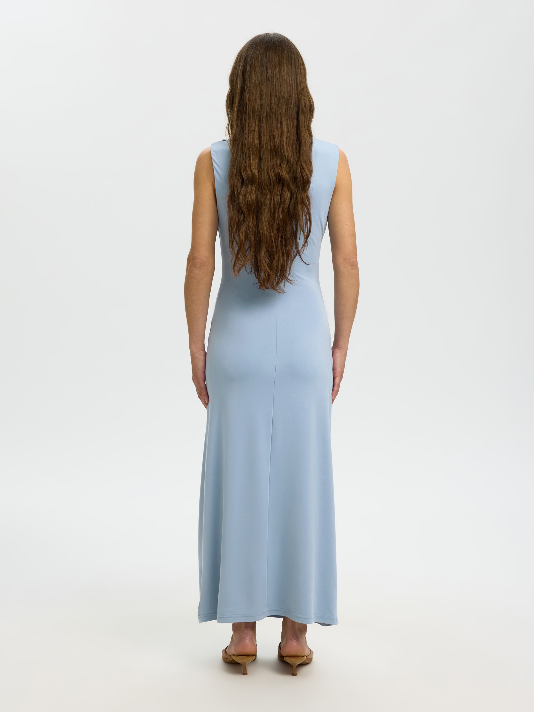 DRAPIERTES MAXIKLEID, Dusty Blue, highres