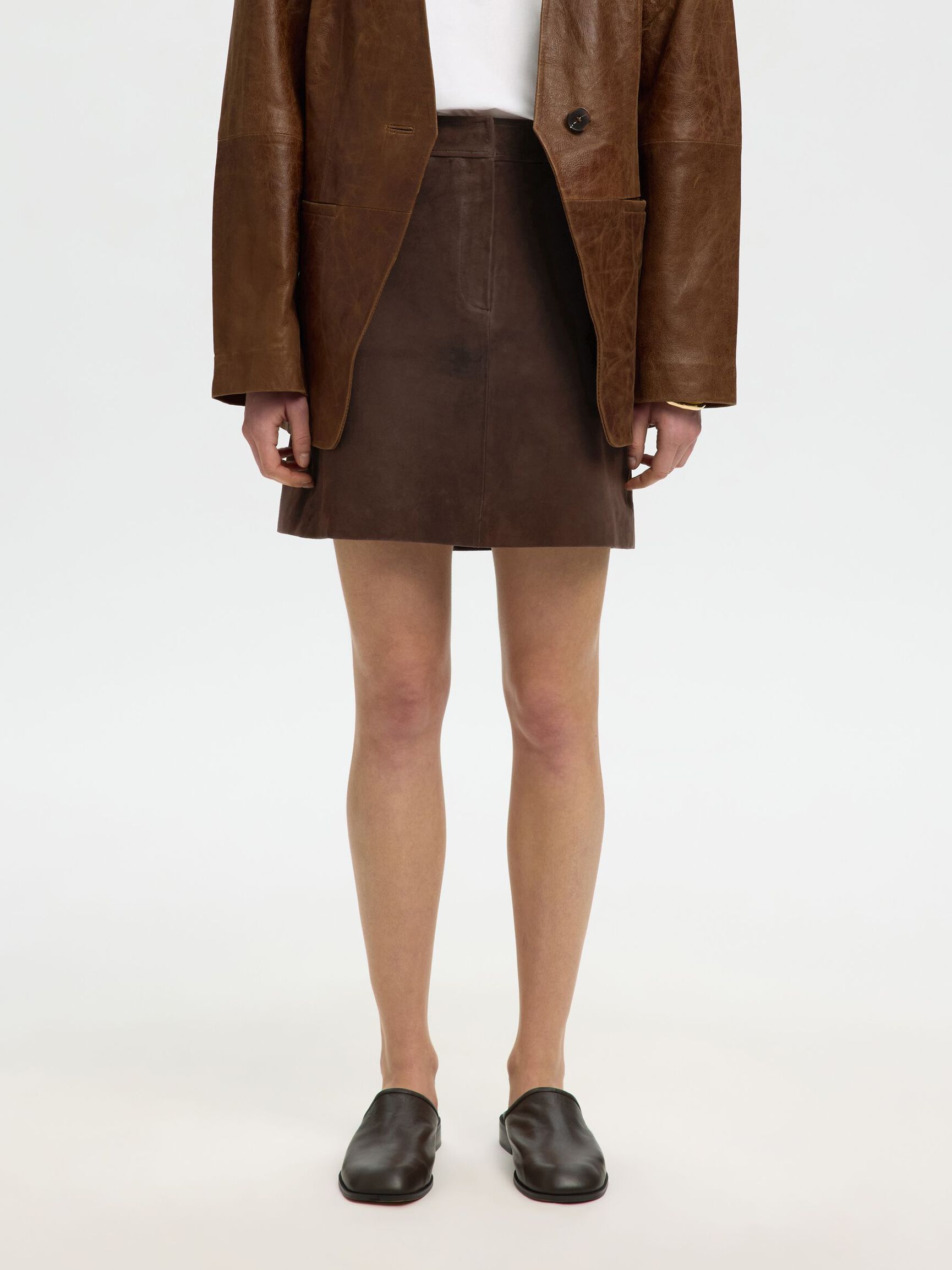 SUEDE MINI SKIRT, Delicioso, highres