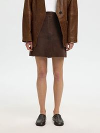 SUEDE MINI SKIRT, Delicioso, highres