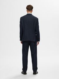 KARIERTER WOLLGEMISCH BLAZER, Dark Blue, highres
