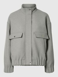 WOLLGEMISCH BOMBERJACKE, Medium Grey Melange, highres