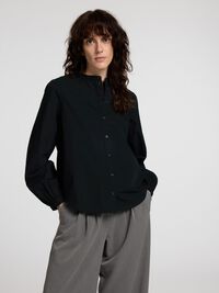 100% COTTON LONG SLEEVED SHIRT, Black, highres