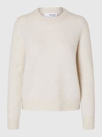 KNITTED WOOL BLEND JUMPER, Birch, highres