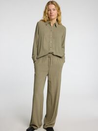 VISCOSE BLEND TROUSERS, Vetiver, highres
