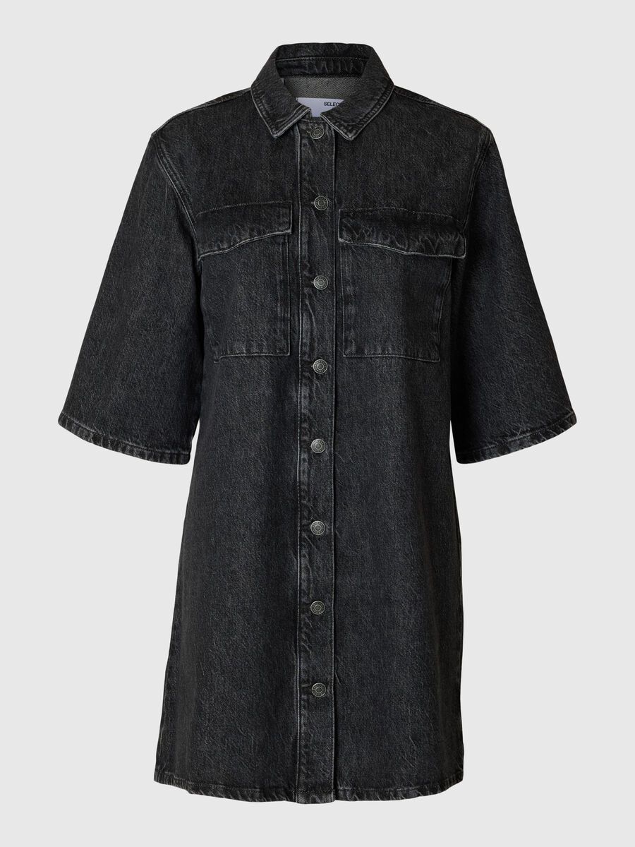Selected MINI JEANSKLEID, Black, highres - 16096959_Black_001.jpg