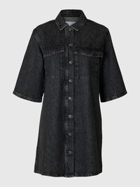 MINI DENIM DRESS, Black, highres