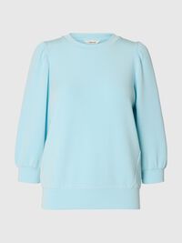 PUFF SLEEVE SWEATSHIRT, Blue Glow, highres