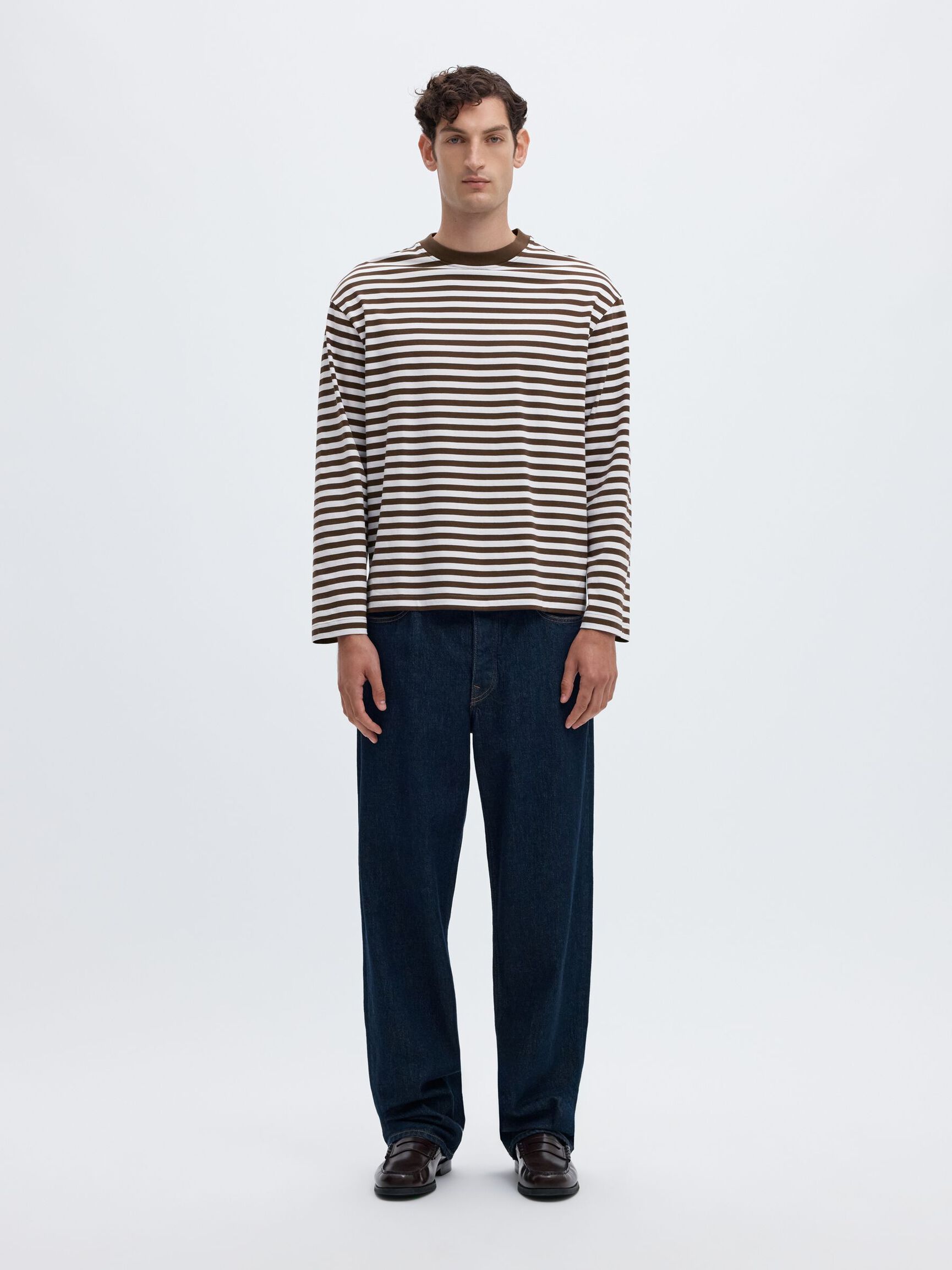 RELAXED FIT LONG-SLEEVED T-SHIRT, Demitasse, highres