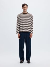 RELAXED FIT LONG-SLEEVED T-SHIRT, Demitasse, highres