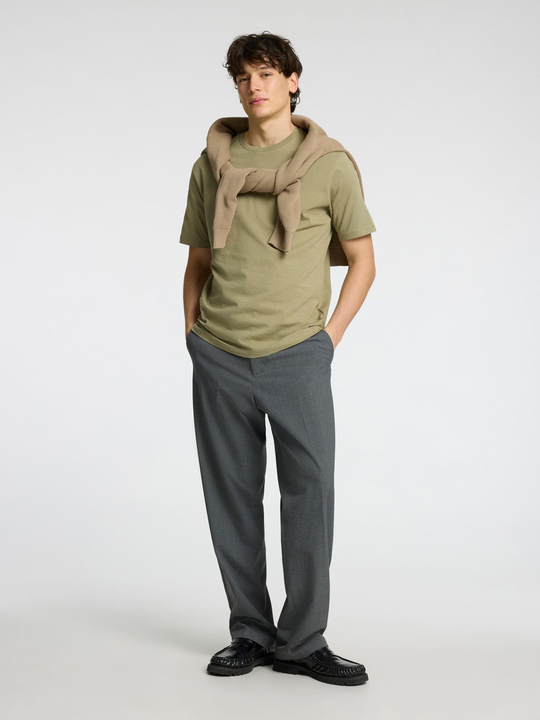 REGULAR FIT PRINTED T-SHIRT, Vetiver, highres