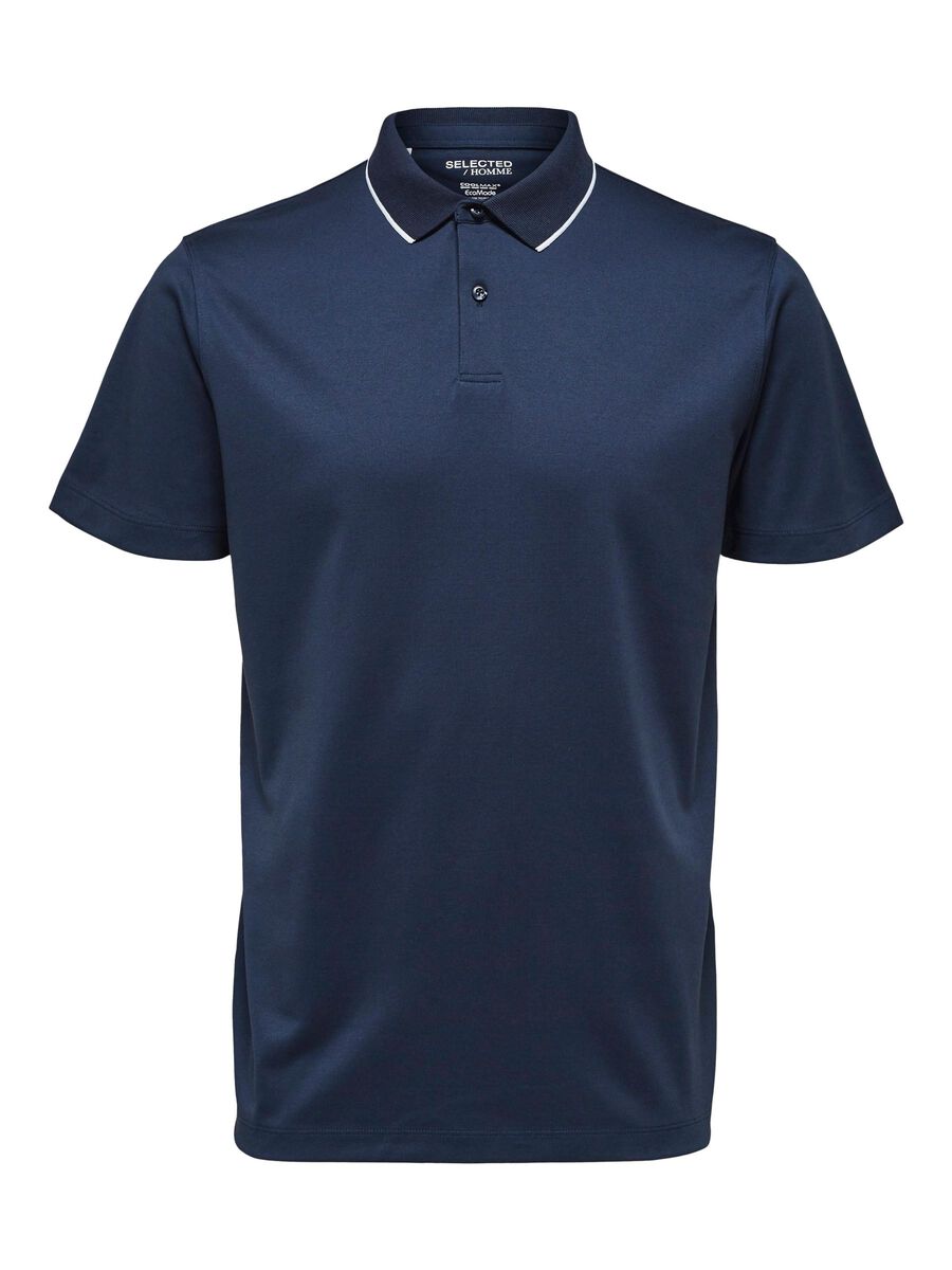 Selected KURZÄRMELIGES COOLMAX® POLO SHIRT, Navy Blazer, highres - 16082844_NavyBlazer_001.jpg