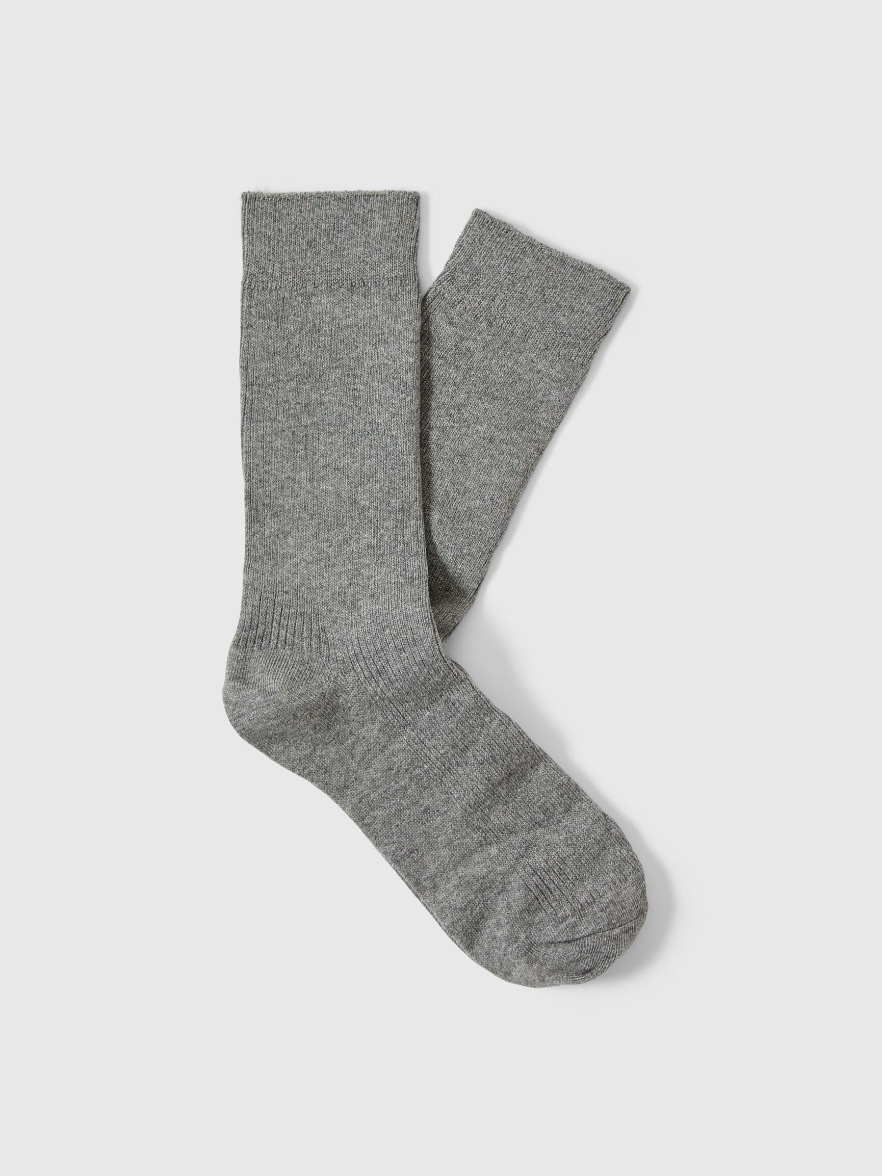 COTTON BLEND SOCKS, Medium Grey Melange, highres