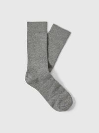 COTTON BLEND SOCKS, Medium Grey Melange, highres