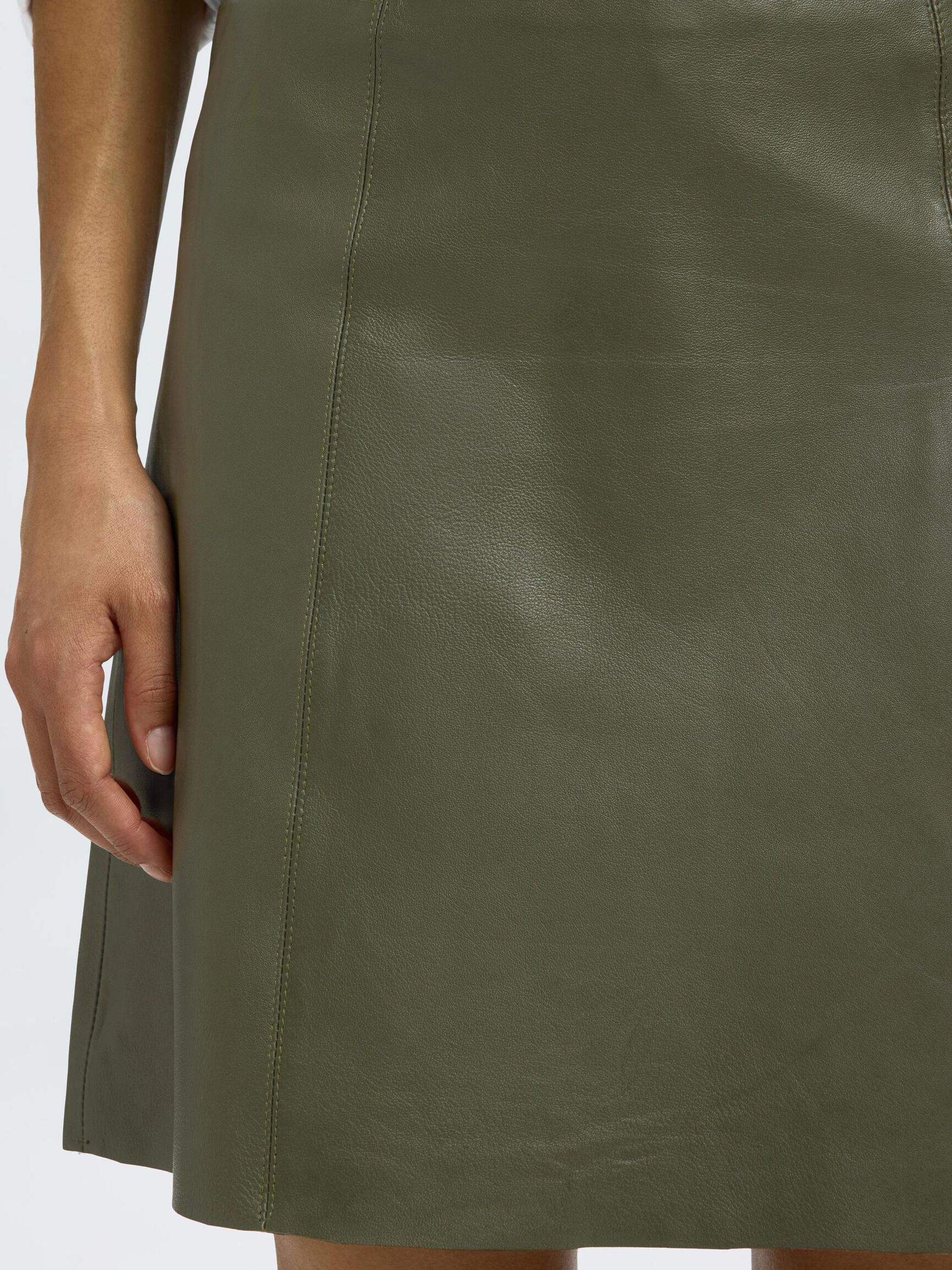 MINI LEATHER SKIRT, Deep Depths, highres