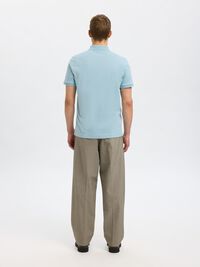 ZIPPER POLO SHIRT, Winter Sky, highres