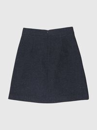 TAILORED WOOL BLEND MINI SKIRT, Dark Grey Melange, highres