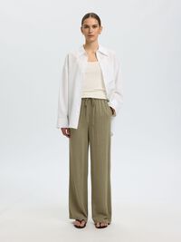 VISCOSE BLEND TROUSERS, Vetiver, highres