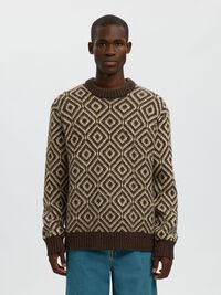 PATTERN KNITTED JUMPER, Delicioso, highres