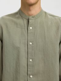 LINNEBLANDNING LÅNGÄRMAD SKJORTA, Vetiver, highres