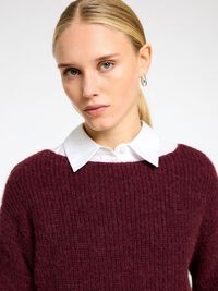 WOLLGEMISCH U-BOOT-AUSSCHNITT PULLOVER, Zinfandel, highres