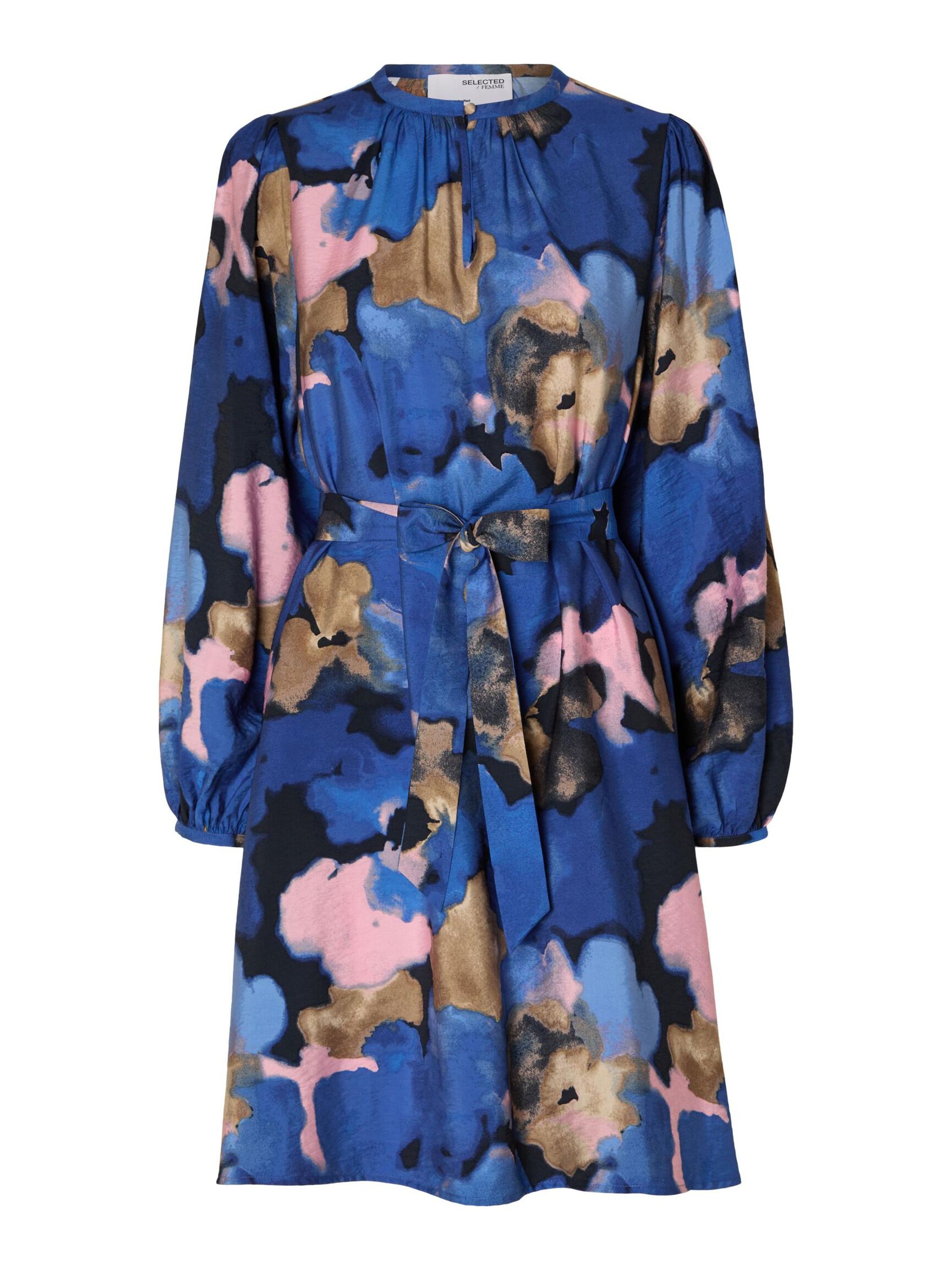 PRINTED MINI DRESS, Dark Sapphire, highres