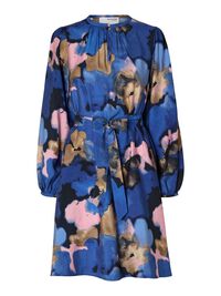 PRINTED MINI DRESS, Dark Sapphire, highres