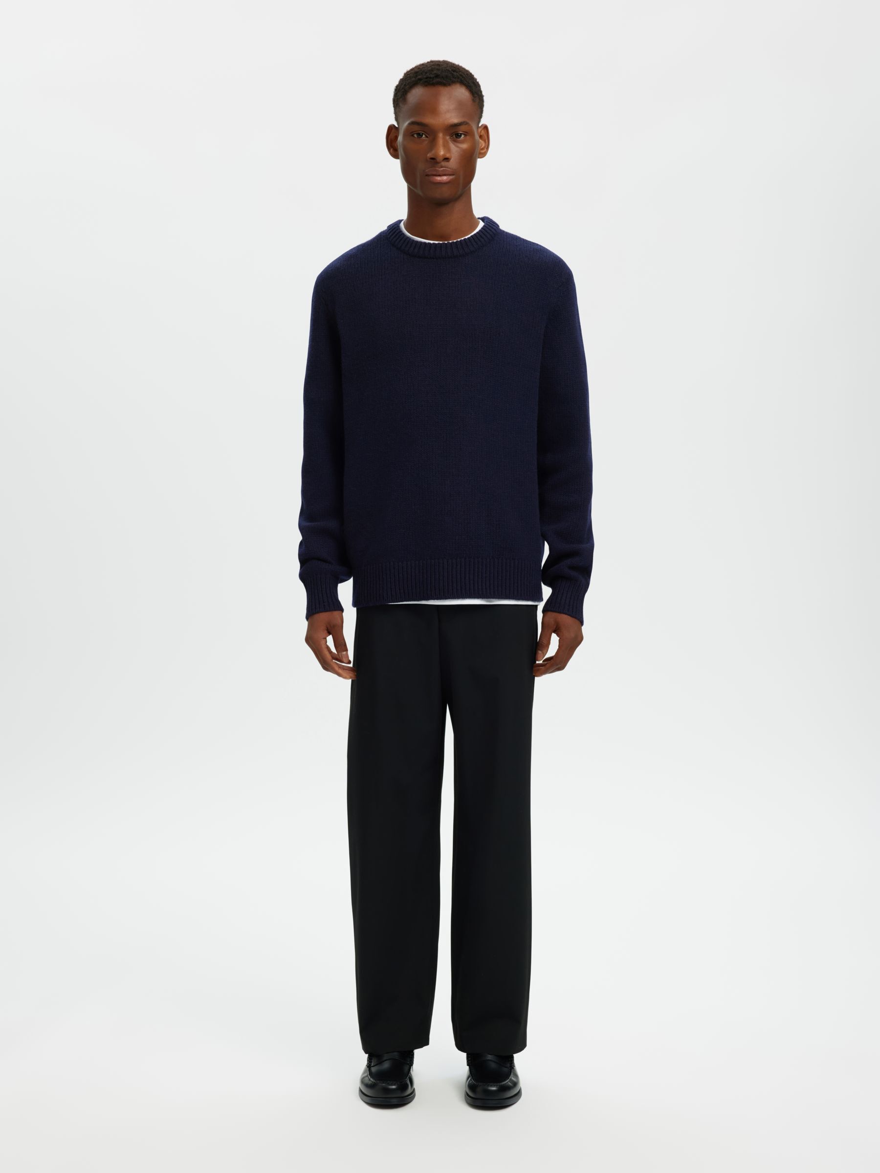 WOOL BLEND RELAXED FIT JUMPER, Sky Captain, highres