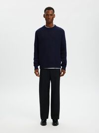 WOOL BLEND RELAXED FIT JUMPER, Sky Captain, highres