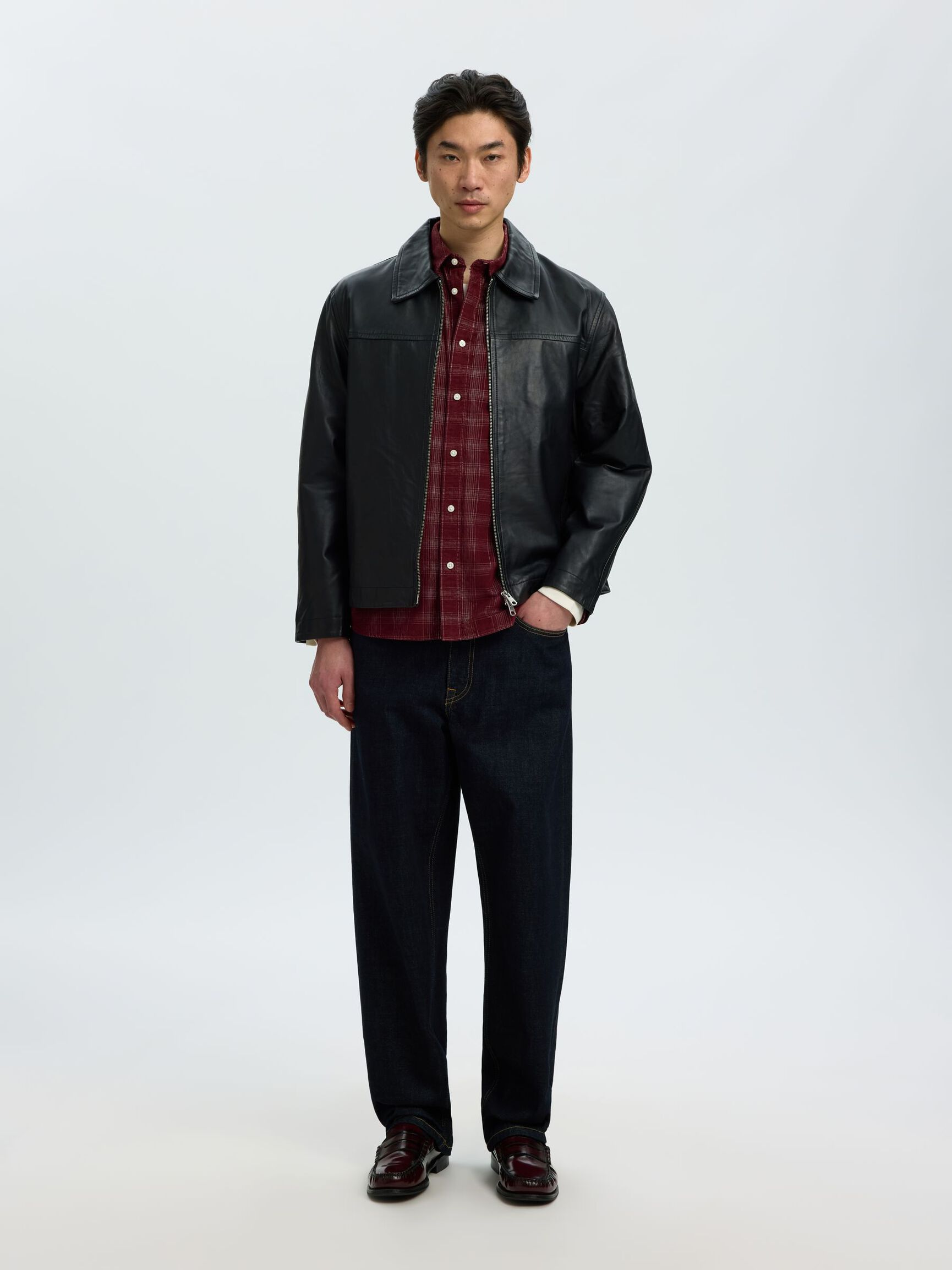 CHECKED CORDUROY SHIRT, Tawny Port, highres