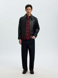 CHECKED CORDUROY SHIRT, Tawny Port, highres