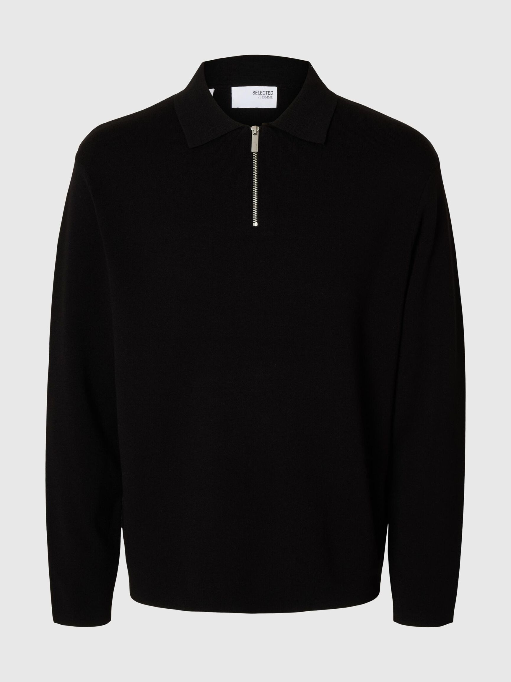 HALF-ZIP PULLOVER, Black, highres