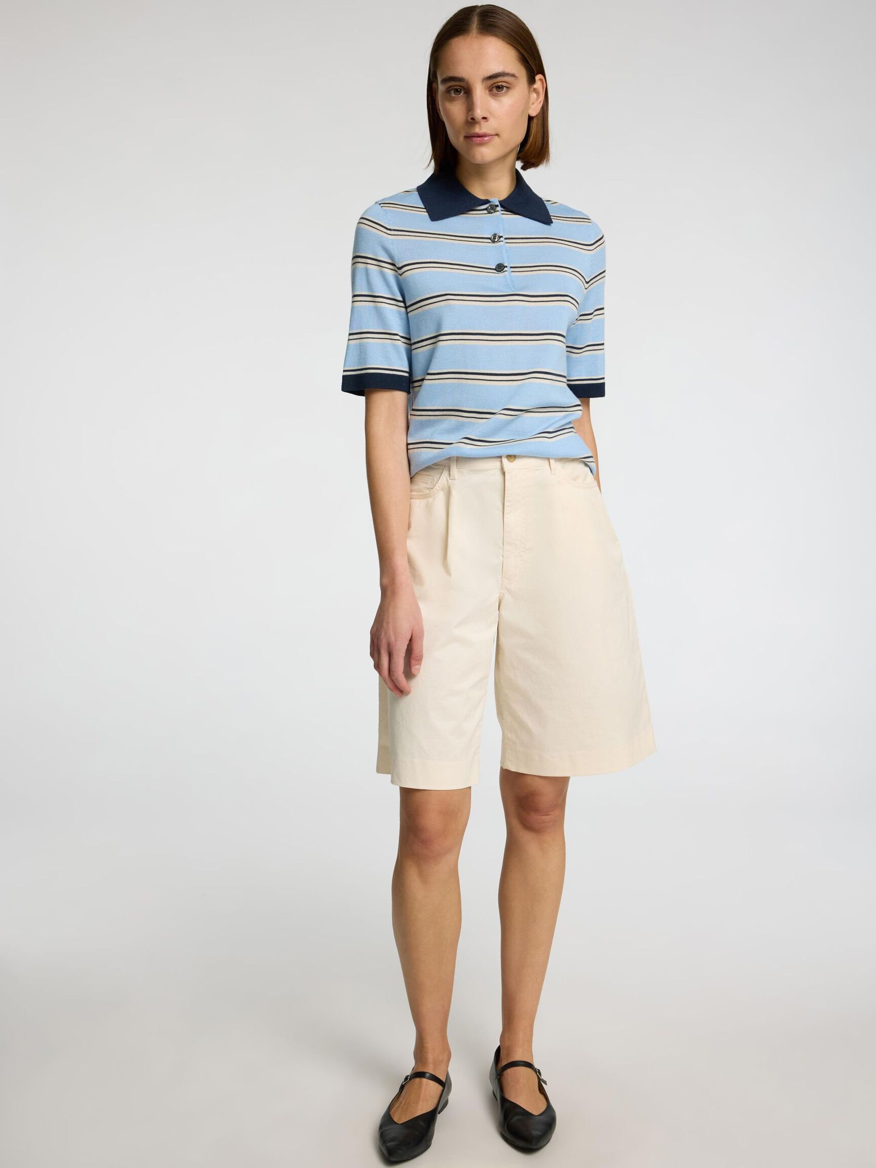 BAUMWOLL BERMUDASHORTS, Birch, highres