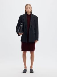 HIGH NECK WOOL BLEND KNITTED DRESS, Fig, highres