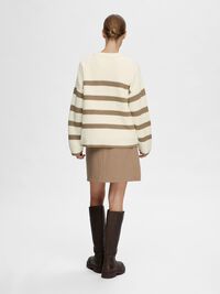 STRIPED KNITTED JUMPER, Snow White, highres
