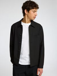 SKRÆDDERSYEDE OVERSHIRT, Black, highres