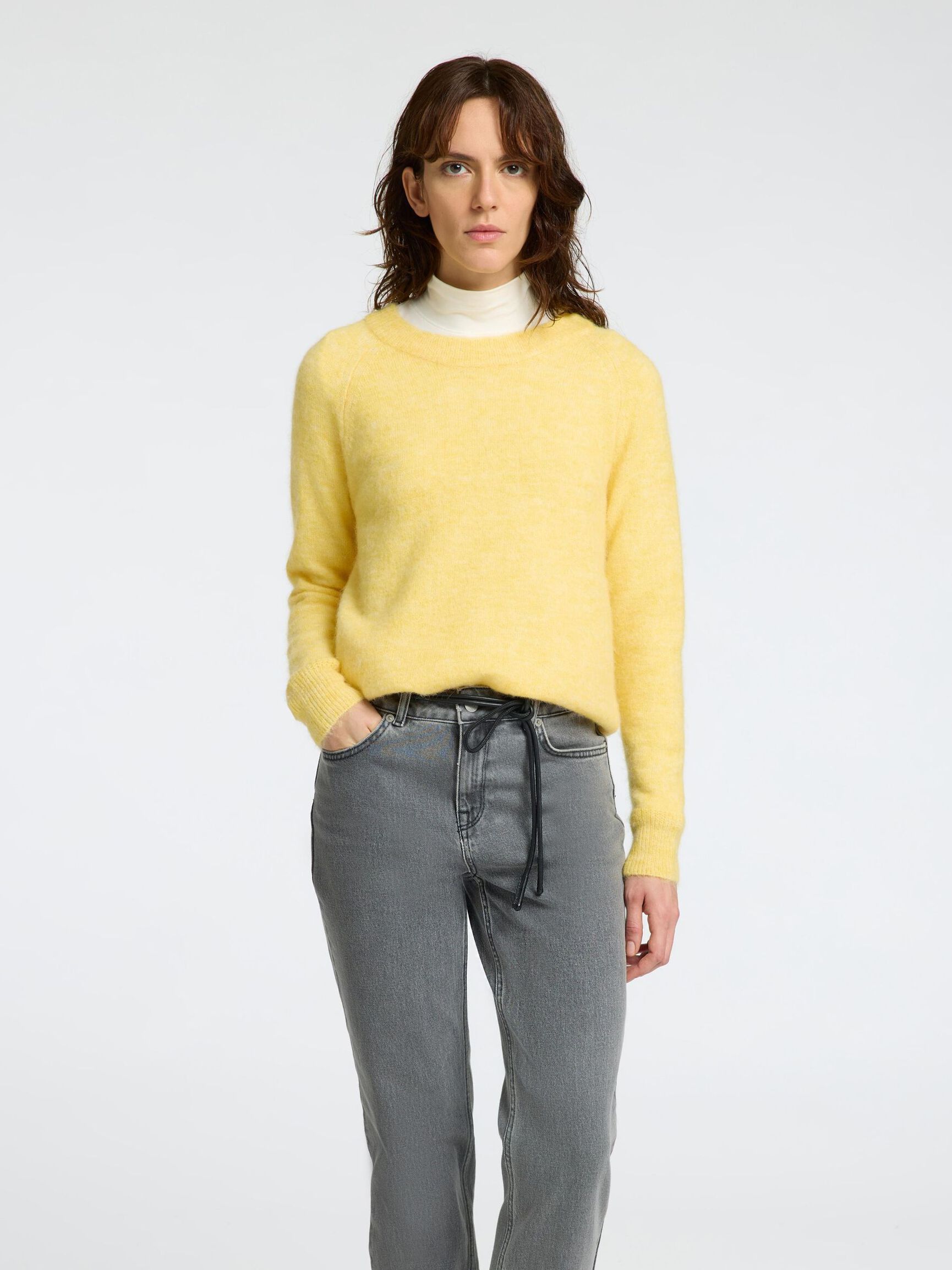 LONG-SLEEVED KNITTED JUMPER, Sundress, highres