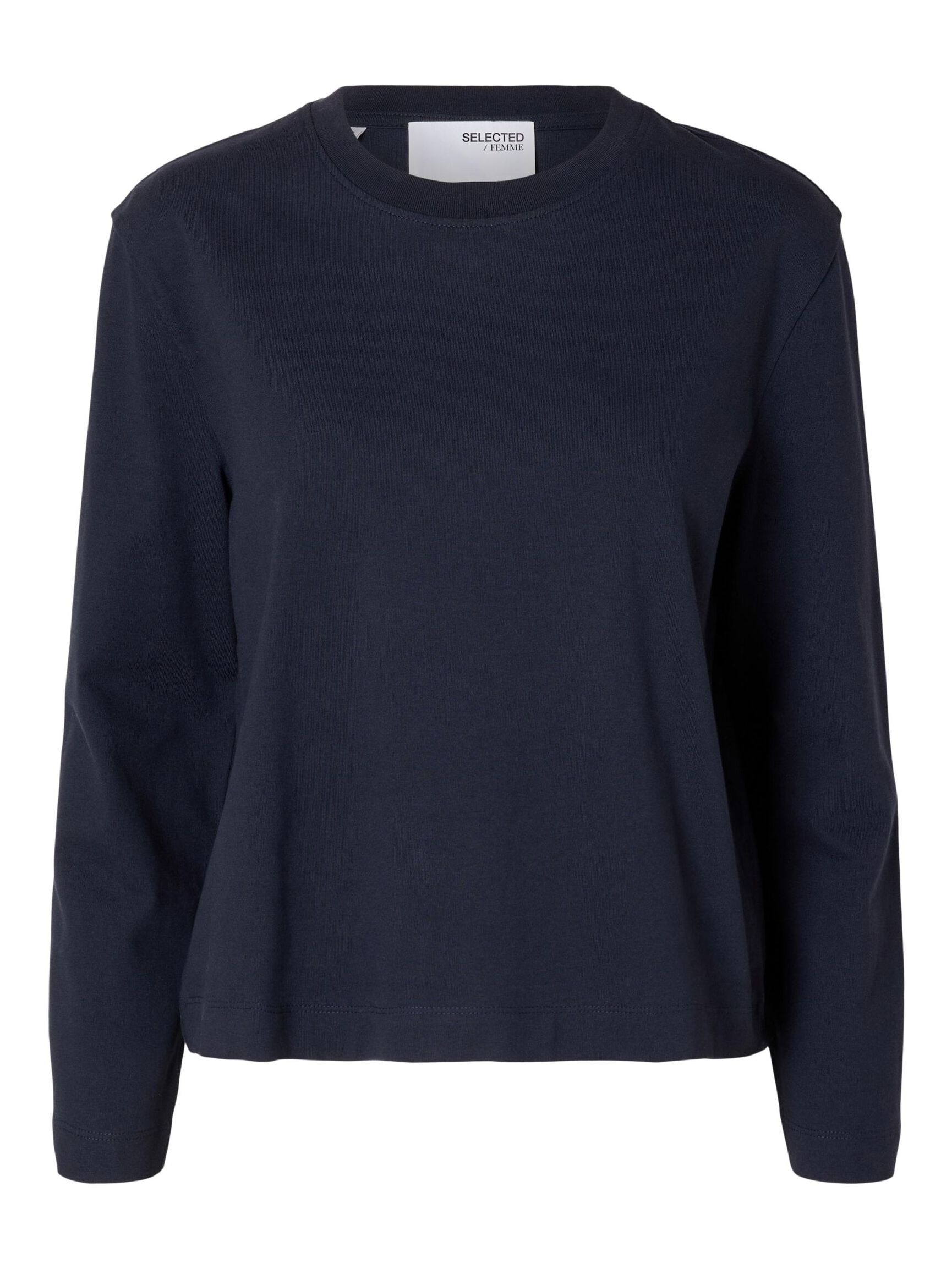 LONG-SLEEVED BOXY T-SHIRT, Dark Sapphire, highres