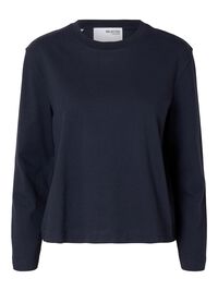 LONG-SLEEVED BOXY T-SHIRT, Dark Sapphire, highres