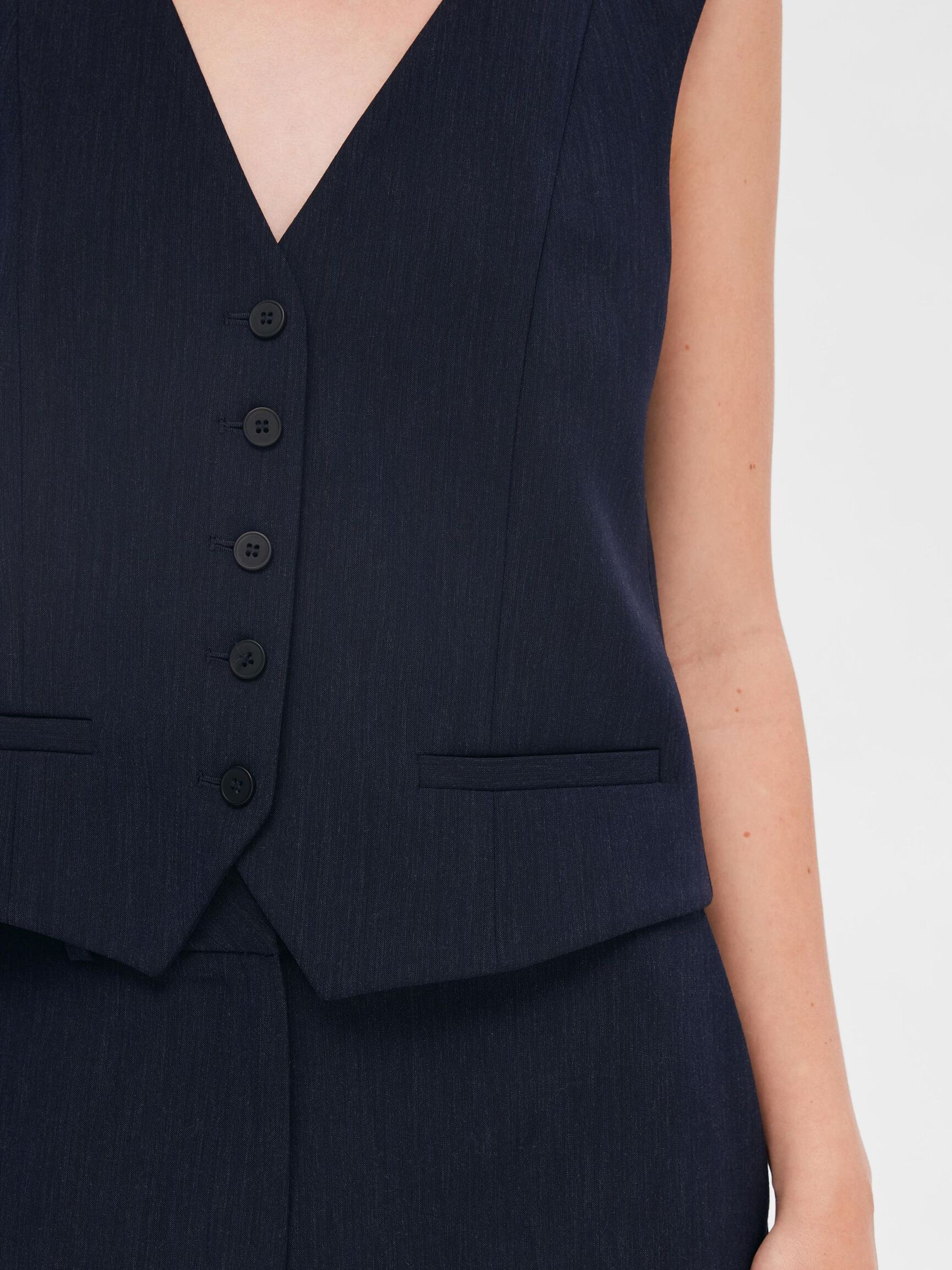 VISKOSEBLANDING SKRÆDDERSYET VEST, Dark Sapphire, highres