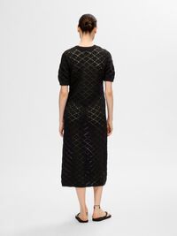 GEBREIDE MAXI JURK, Black, highres