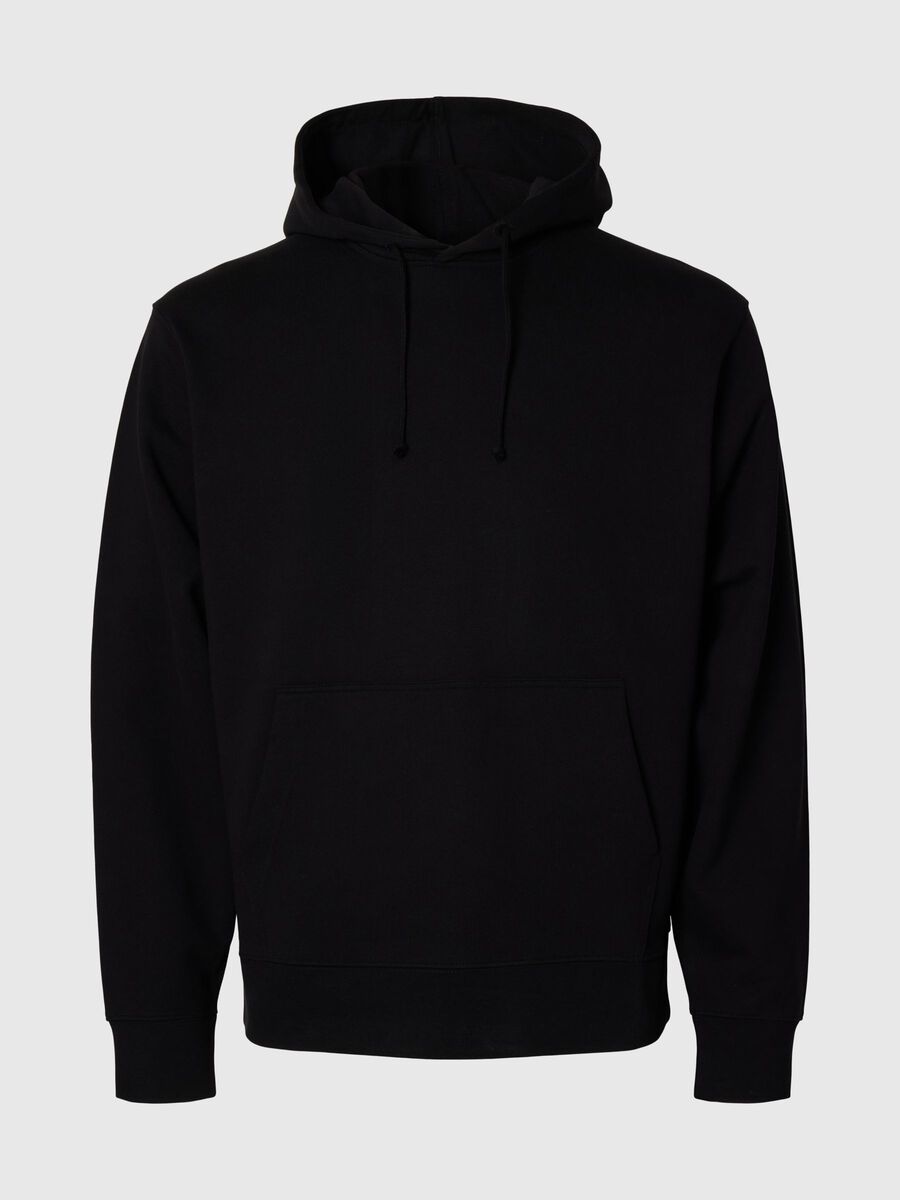 Selected 100% BAUMWOLL HOODIE, Black, highres - 16100000_Black_001.jpg