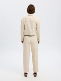 MID WAIST JEANS MED BARREL-FIT, Egret, highres