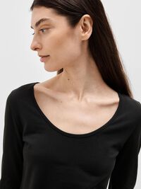 REVERSIBLE LONG SLEEVED T-SHIRT, Black, highres