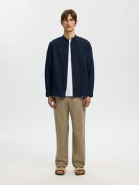 LINNEBLANDNING LÅNGÄRMAD SKJORTA, Sky Captain, highres