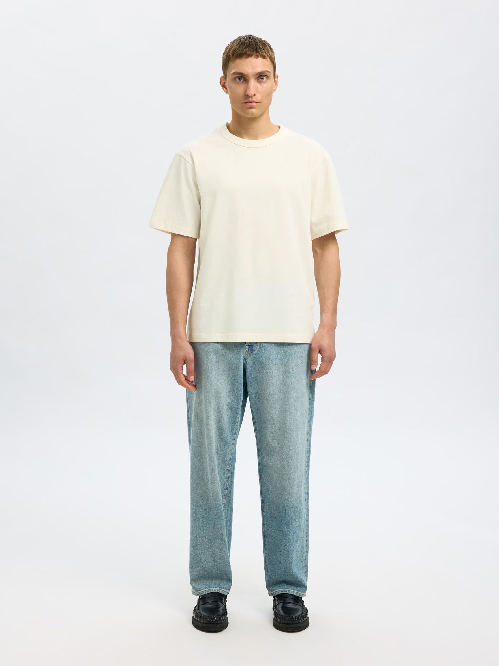 RELAXED FIT  T-SHIRT, Egret, highres